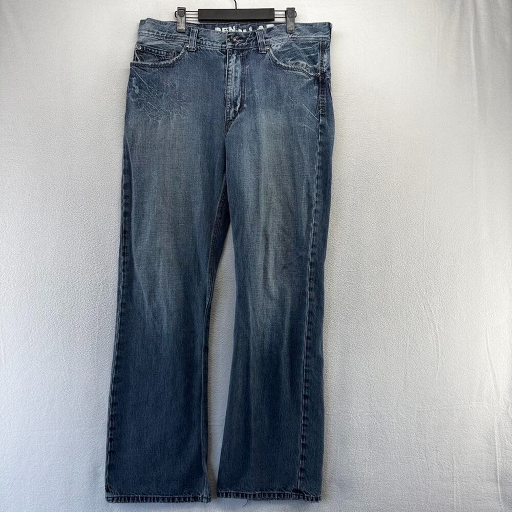 Vintage Denim Lab Jeans Mens 36x34Blue Bootcut Boot Baggy Loose Grunge Faded y2k
